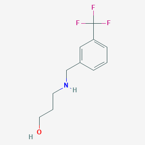 molecular formula C11H14F3NO B13896442 3-[[3-(Trifluoromethyl)phenyl]methylamino]propan-1-ol CAS No. 161798-68-1