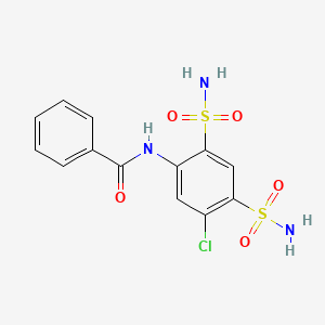 molecular formula C13H12ClN3O5S2 B13896444 N-(5-chloro-2,4-disulfamoylphenyl)benzamide 