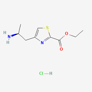 molecular formula C9H15ClN2O2S B13896456 ethyl 4-[(2S)-2-aminopropyl]thiazole-2-carboxylate;hydrochloride 
