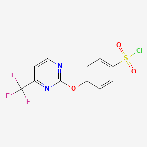 molecular formula C11H6ClF3N2O3S B1389646 4-{[4-(Trifluoromethyl)pyrimidin-2-yl]oxy}benzenesulfonyl chloride CAS No. 1160058-86-5