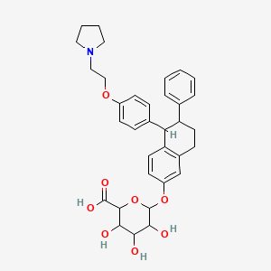 molecular formula C34H39NO8 B13896478 Lasofoxifene b-D-glucuronide 