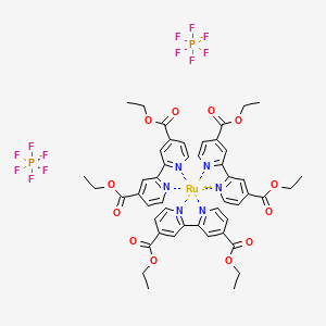 molecular formula C48H48F12N6O12P2Ru B13896491 Ethyl 2-(4-ethoxycarbonylpyridin-2-yl)pyridine-4-carboxylate;ruthenium(2+);dihexafluorophosphate 