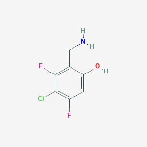 molecular formula C7H6ClF2NO B13896506 2-(Aminomethyl)-4-chloro-3,5-difluoro-phenol 