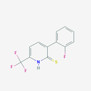 molecular formula C12H7F4NS B1389653 3-(2-Fluorophenyl)-6-(trifluoromethyl)pyridine-2-thiol CAS No. 1214349-46-8