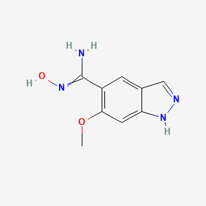 molecular formula C9H10N4O2 B13896567 N-Hydroxy-6-(methyloxy)-1H-indazole-5-carboximidamide 