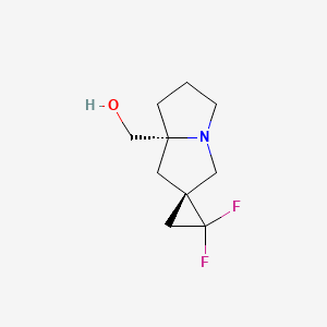 molecular formula C10H15F2NO B13896626 [(6S,8R)-1',1'-difluorospiro[2,3,5,7-tetrahydro-1H-pyrrolizine-6,2'-cyclopropane]-8-yl]methanol 