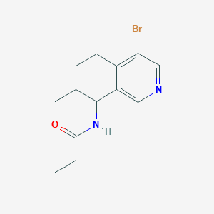 molecular formula C13H17BrN2O B13896676 N-(4-Bromo-5,6,7,8-tetrahydro-7-methyl-8-isoquinolinyl)propanamide 