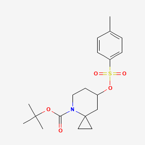 molecular formula C19H27NO5S B13896692 Tert-butyl 7-(P-tolylsulfonyloxy)-4-azaspiro[2.5]octane-4-carboxylate 