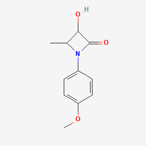 molecular formula C11H13NO3 B13896712 3-Hydroxy-1-(4-methoxyphenyl)-4-methylazetidin-2-one 
