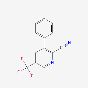molecular formula C13H7F3N2 B1389678 2-Cyano-3-phenyl-5-(trifluoromethyl)pyridine CAS No. 1214335-58-6