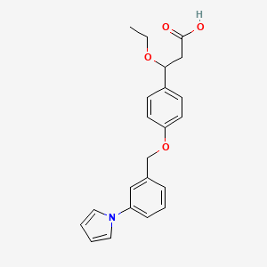 molecular formula C22H23NO4 B13896936 3-Ethoxy-3-[4-[(3-pyrrol-1-ylphenyl)methoxy]phenyl]propanoic acid 