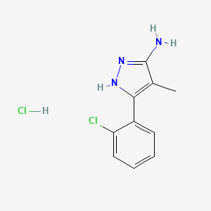 molecular formula C10H11Cl2N3 B1389701 3-(2-Chlorophenyl)-4-methyl-1H-pyrazol-5-amine hydrochloride CAS No. 1239715-00-4