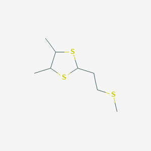 molecular formula C8H16S3 B13897021 4,5-Dimethyl-2-[2-(methylsulfanyl)ethyl]-1,3-dithiolane CAS No. 93788-31-9