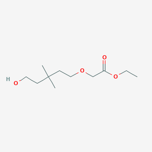 molecular formula C11H22O4 B13897035 Ethyl 2-((5-hydroxy-3,3-dimethylpentyl)oxy)acetate 