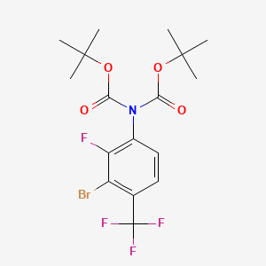 molecular formula C17H20BrF4NO4 B13897042 Tert-butyl N-[3-bromo-2-fluoro-4-(trifluoromethyl)phenyl]-N-tert-butoxycarbonyl-carbamate 