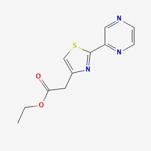 molecular formula C11H11N3O2S B13897046 Ethyl 2-(2-pyrazin-2-yl-1,3-thiazol-4-yl)acetate 