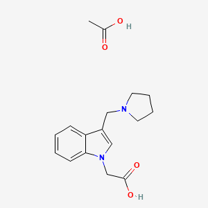 molecular formula C17H22N2O4 B1389705 (3-Pyrrolidin-1-ylmethyl-indol-1-YL)-acetic acid acetate CAS No. 1185301-36-3