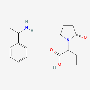 molecular formula C16H24N2O3 B13897053 (1R)-1-phenylethan-1-amine; (2S)-2-(2-oxopyrrolidin-1-yl)butanoic acid 