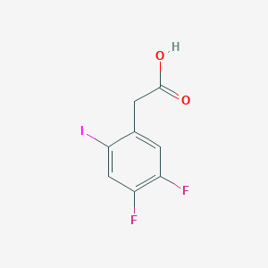 molecular formula C8H5F2IO2 B13897101 Benzeneacetic acid, 4,5-difluoro-2-iodo- CAS No. 76778-14-8