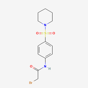 molecular formula C13H17BrN2O3S B1389711 2-Bromo-N-[4-(1-piperidinylsulfonyl)phenyl]-acetamide CAS No. 1138445-70-1