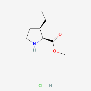 molecular formula C8H16ClNO2 B13897129 methyl (2S,3R)-3-ethylpyrrolidine-2-carboxylate;hydrochloride 