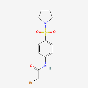 molecular formula C12H15BrN2O3S B1389713 2-Bromo-N-[4-(1-pyrrolidinylsulfonyl)phenyl]-acetamide CAS No. 1138445-71-2