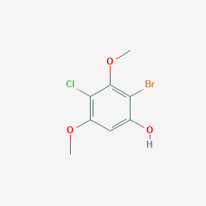 molecular formula C8H8BrClO3 B13897187 2-Bromo-4-chloro-3,5-dimethoxyphenol 