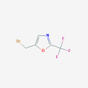 molecular formula C5H3BrF3NO B13897226 Oxazole, 5-(bromomethyl)-2-(trifluoromethyl)- 