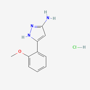 molecular formula C10H12ClN3O B1389724 5-(2-Methoxy-phenyl)-2H-pyrazol-3-ylamine hydrochloride CAS No. 1239061-74-5