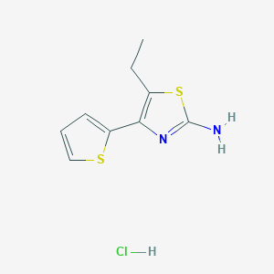 molecular formula C9H11ClN2S2 B1389726 5-Ethyl-4-thiophen-2-yl-thiazol-2-ylamine hydrochloride CAS No. 1185299-56-2