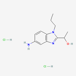 molecular formula C12H19Cl2N3O B1389728 1-(5-Amino-1-propyl-1H-benzoimidazol-2-YL)-ethanol dihydrochloride CAS No. 1185302-75-3