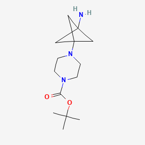 molecular formula C14H25N3O2 B13897287 Tert-butyl 4-{3-aminobicyclo[1.1.1]pentan-1-yl}piperazine-1-carboxylate 