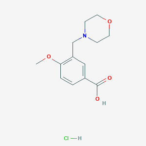 molecular formula C13H18ClNO4 B1389730 4-Methoxy-3-morpholin-4-ylmethyl-benzoic acid hydrochloride CAS No. 1185302-22-0