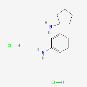 molecular formula C11H18Cl2N2 B13897348 3-(1-Aminocyclopentyl)aniline;dihydrochloride 