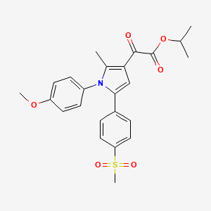 molecular formula C24H25NO6S B13897394 Propan-2-yl 2-[1-(4-methoxyphenyl)-2-methyl-5-(4-methylsulfonylphenyl)pyrrol-3-yl]-2-oxoacetate 