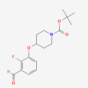 molecular formula C17H22FNO4 B13897401 Tert-butyl 4-(2-fluoro-3-formylphenoxy)piperidine-1-carboxylate 