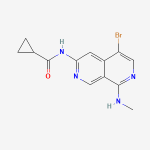 molecular formula C13H13BrN4O B13897417 N-[5-bromo-8-(methylamino)-2,7-naphthyridin-3-yl]cyclopropanecarboxamide 