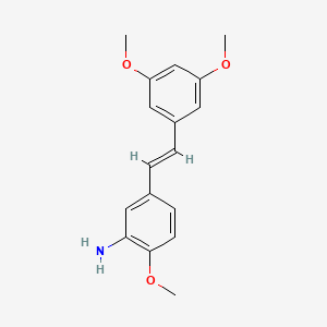 molecular formula C17H19NO3 B13897465 Benzenamine, 5-[(1Z)-2-(3,5-dimethoxyphenyl)ethenyl]-2-methoxy- 
