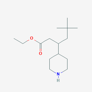 molecular formula C15H29NO2 B13897473 Ethyl 5,5-dimethyl-3-piperidin-4-ylhexanoate 