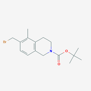 molecular formula C16H22BrNO2 B13897566 tert-butyl 6-(bromomethyl)-3,4-dihydro-5-methylisoquinoline-2(1H)-carboxylate 