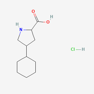 molecular formula C11H20ClNO2 B13897601 (2S,4R)-4-cyclohexylpyrrolidine-2-carboxylic acid;hydrochloride 