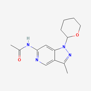 molecular formula C14H18N4O2 B13897612 N-(3-Methyl-1-tetrahydropyran-2-yl-pyrazolo[4,3-c]pyridin-6-yl)acetamide 