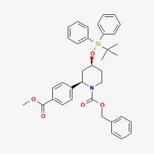 molecular formula C37H41NO5Si B13897631 Benzyl cis-4-[tert-butyl(diphenyl)silyl]oxy-2-(4-methoxycarbonylphenyl)piperidine-1-carboxylate 