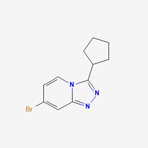 molecular formula C11H12BrN3 B13897649 7-Bromo-3-cyclopentyl-[1,2,4]triazolo[4,3-a]pyridine 