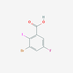 molecular formula C7H3BrFIO2 B13897681 3-Bromo-5-fluoro-2-iodobenzoic acid 