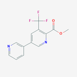 molecular formula C13H9F3N2O2 B1389769 Methyl 5-(pyridin-3-yl)-3-(trifluoromethyl)picolinate CAS No. 1214355-49-3