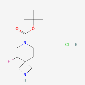 molecular formula C12H22ClFN2O2 B13897950 tert-Butyl 5-fluoro-2,7-diazaspiro[3.5]nonane-7-carboxylate hydrochloride 