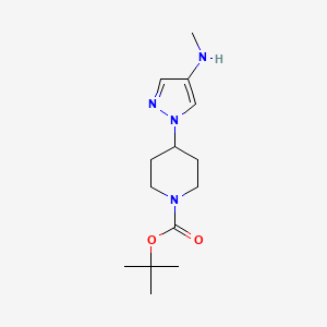 molecular formula C14H24N4O2 B13897957 Tert-butyl 4-[4-(methylamino)pyrazol-1-yl]piperidine-1-carboxylate 