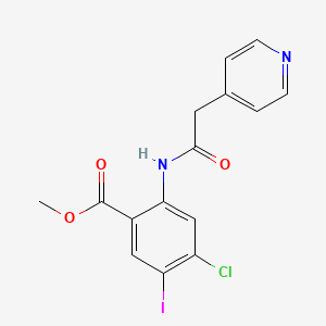 molecular formula C15H12ClIN2O3 B13897997 Methyl 4-chloro-5-iodo-2-[(2-pyridin-4-ylacetyl)amino]benzoate 