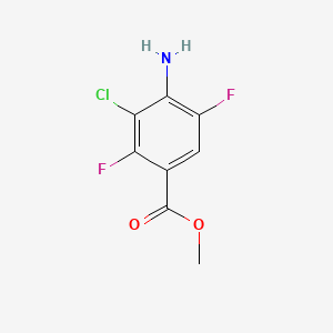 molecular formula C8H6ClF2NO2 B13898000 Methyl 4-amino-3-chloro-2,5-difluorobenzoate 